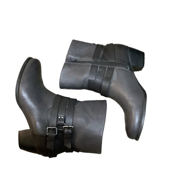 NEW! NATURALZIER Women's All GRAY Buckle Size Zip Almond Toe Bootie-Size 6.5 - Picture 7 of 9